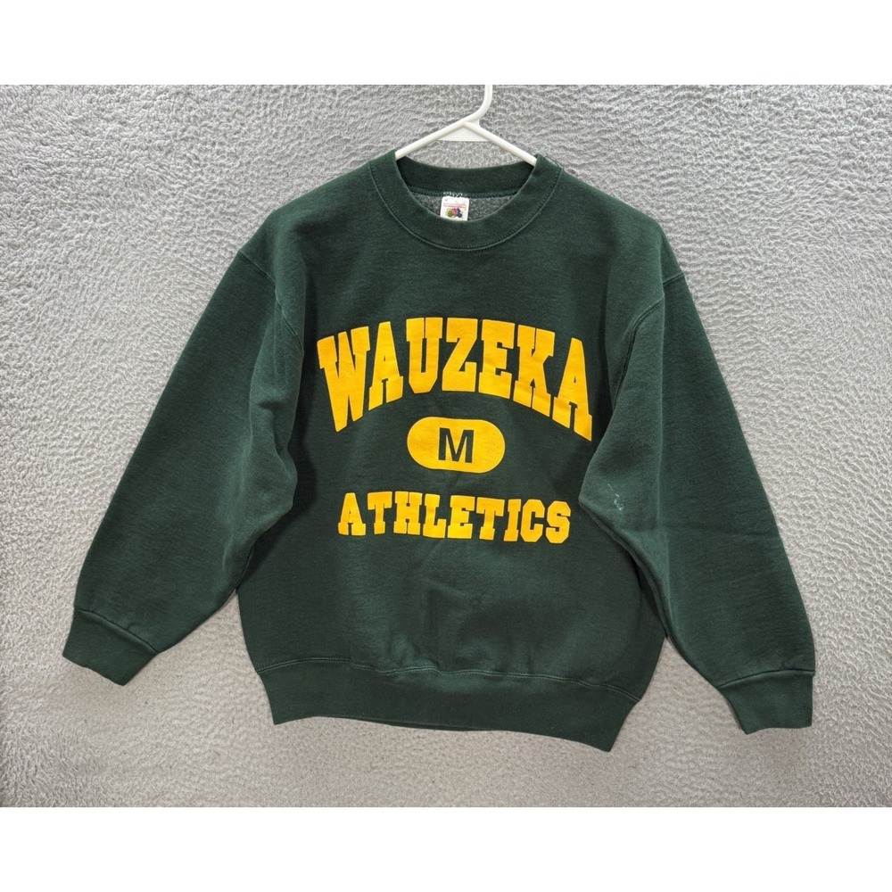 Vintage Fruit Of The Loom Sweatshirt Adult Medium Green Crewneck‎ Grunge 90s Y2K